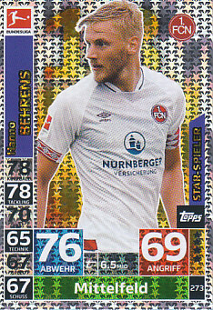 Hanno Behrens 1. FC Nurnberg 2018/19 Topps MA Bundesliga Star Spieler #273